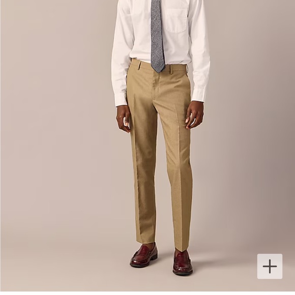 NWT J Crew Ludlow Slim-fit suit pant in English cotton-wool blend light olive - Picture 2 of 4